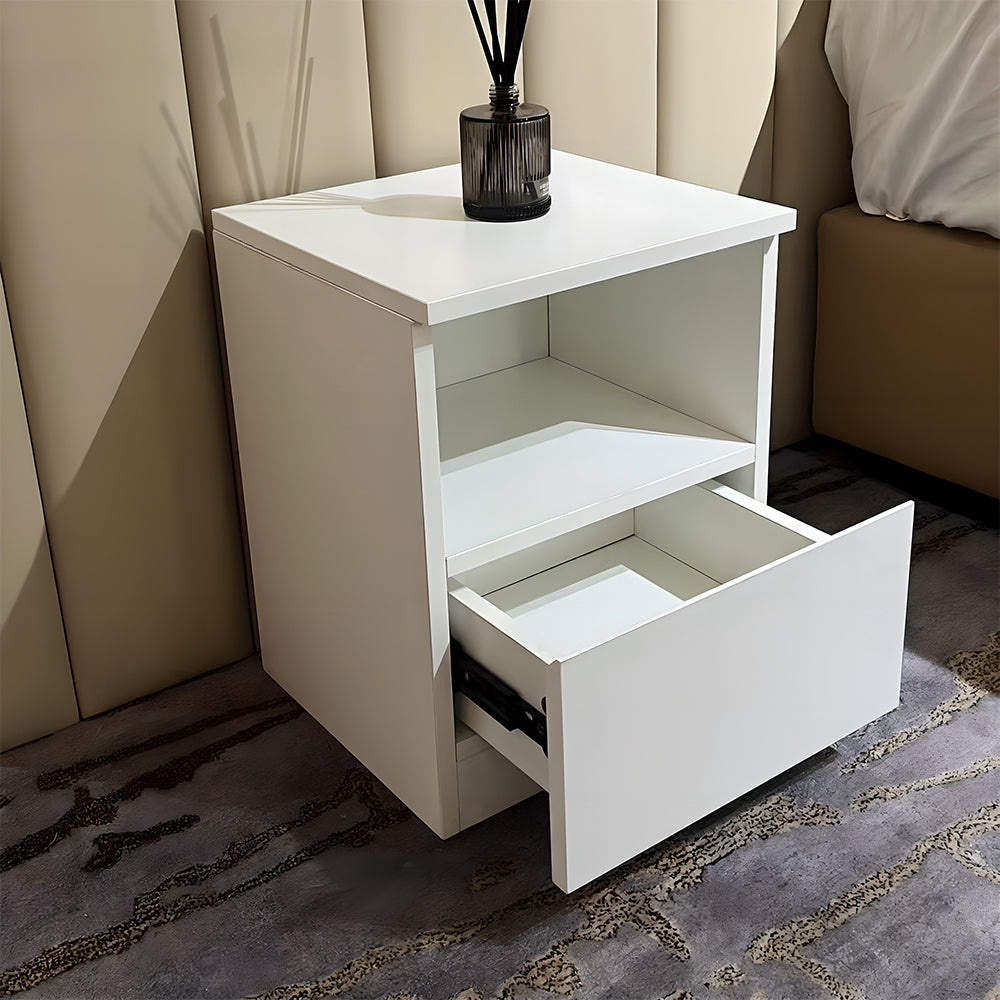 JUKEY Open-Style Bedside Table with Drawer - White 32*30*41cm