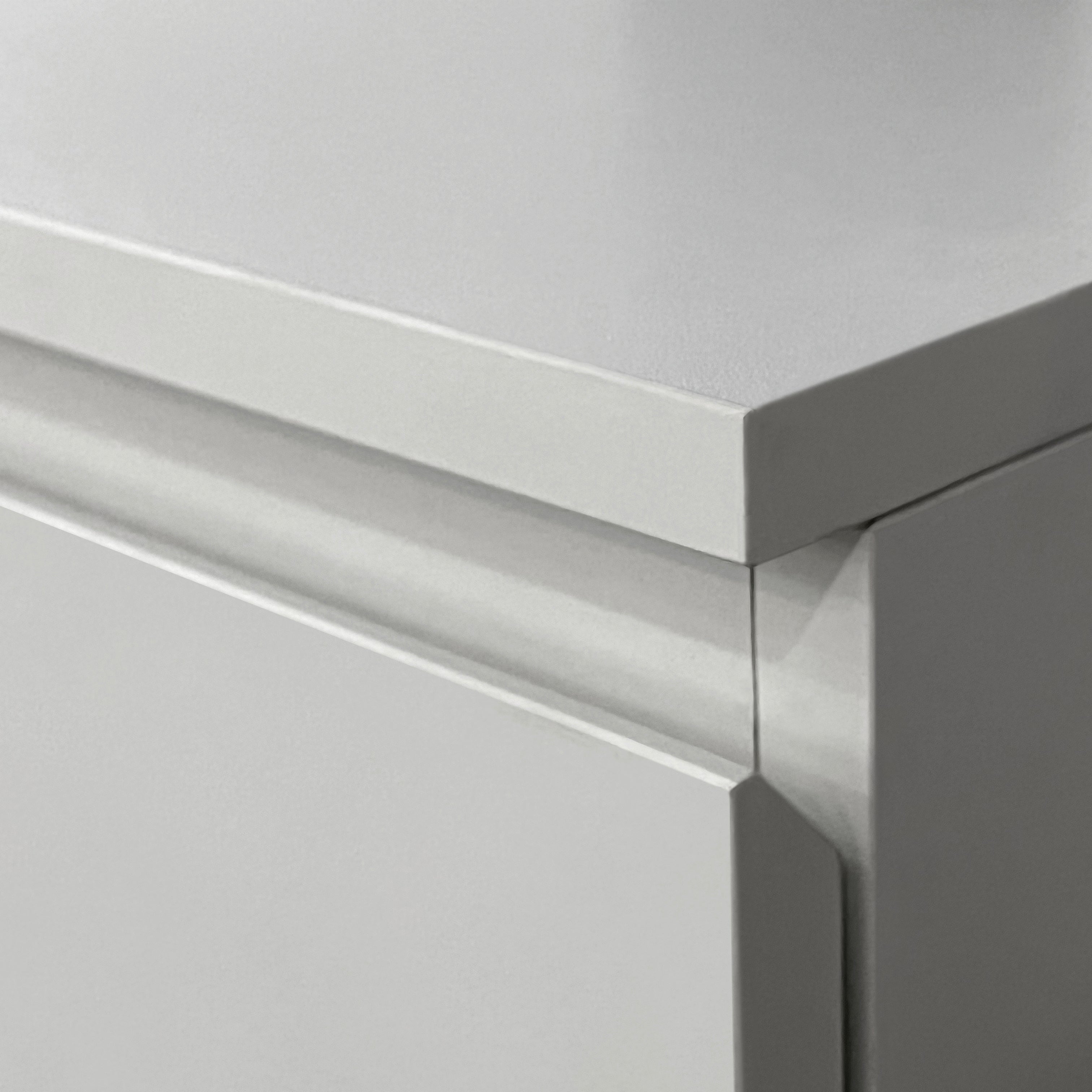 JUKEY Modern Simple Bedroom Double Drawers Nightstand – White 38*40*55cm