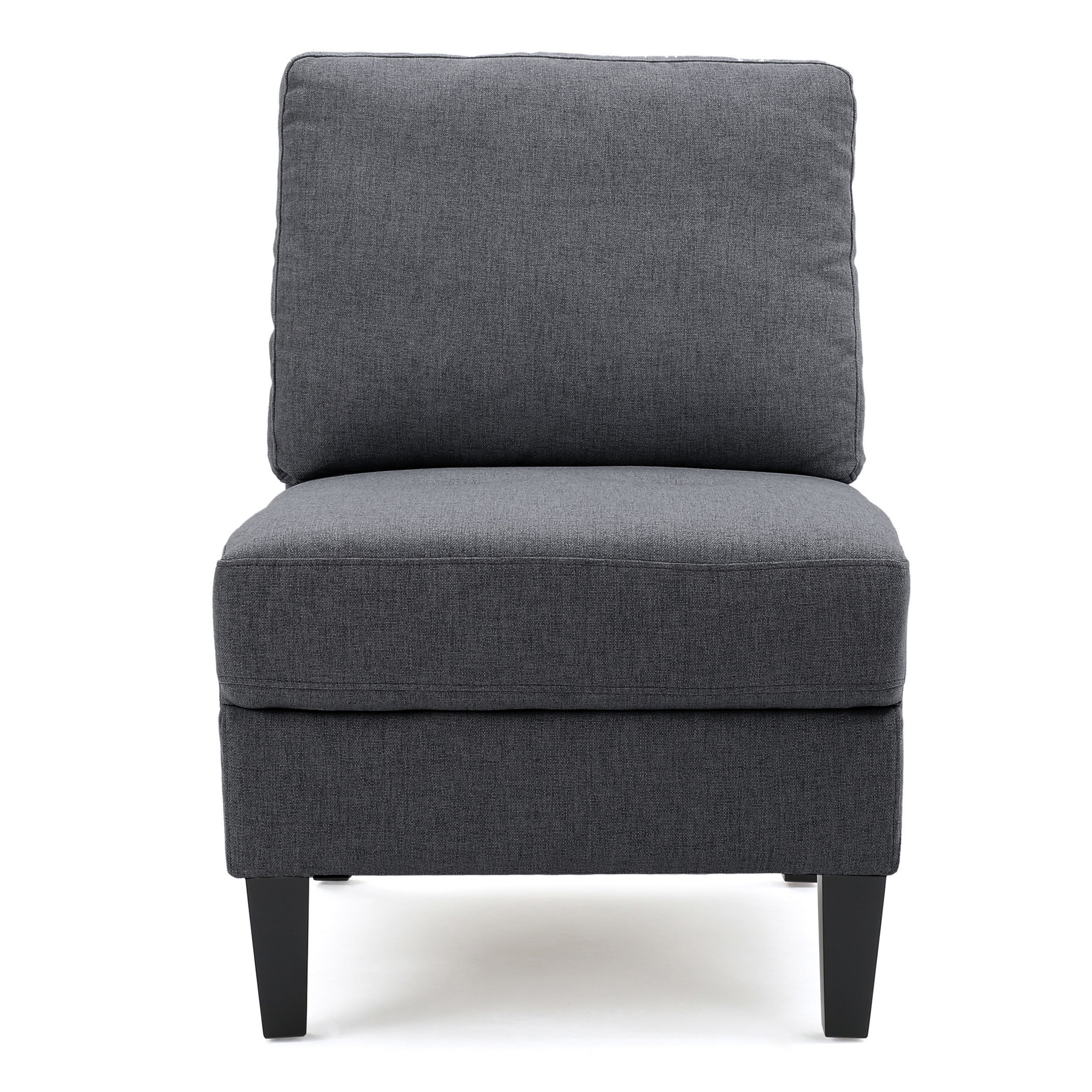 Set of 2 Modern Light Grey/Dark Grey Upholstered Fabric Single Sofas