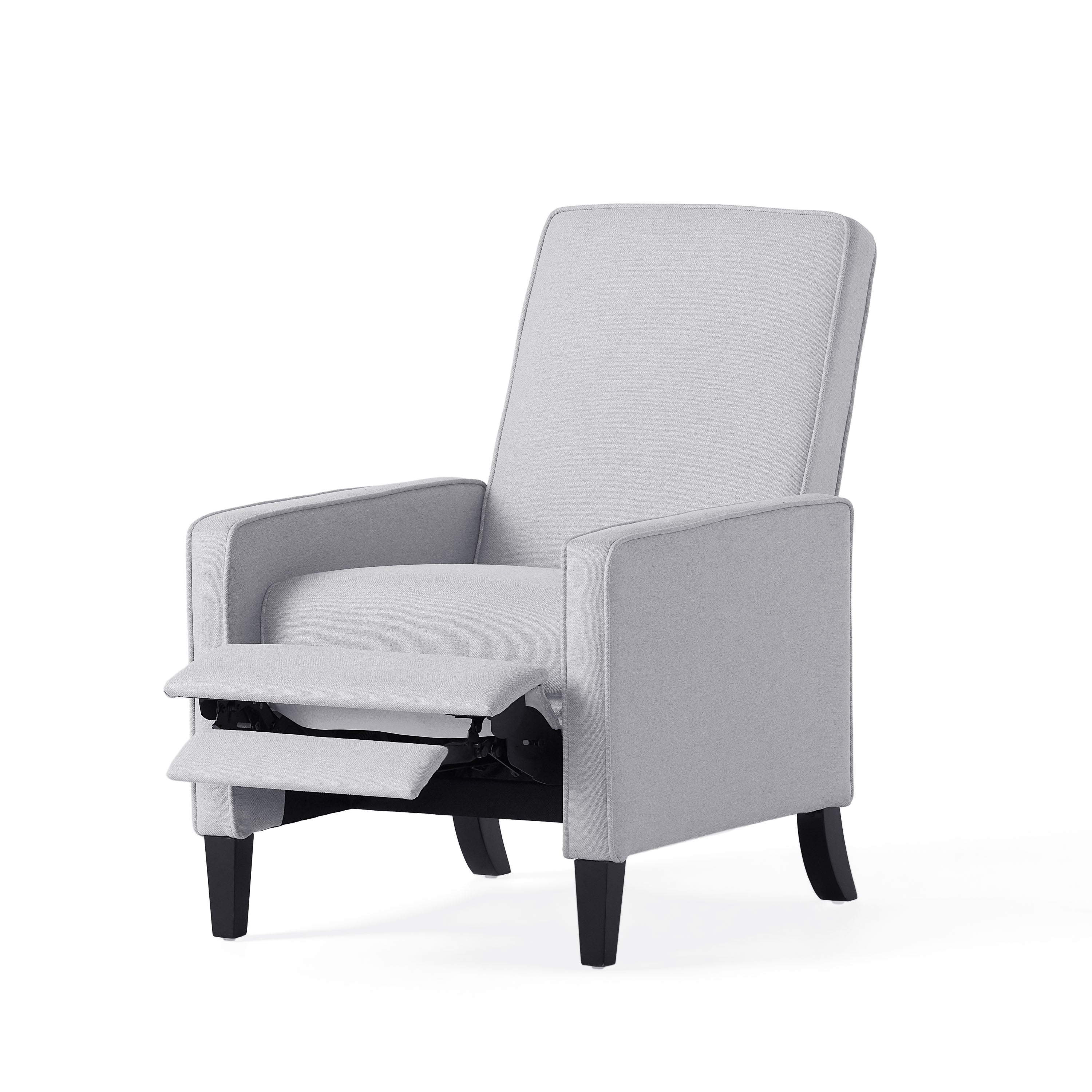 Minimalist Light Grey Reclining Fabric Upholstered Chair