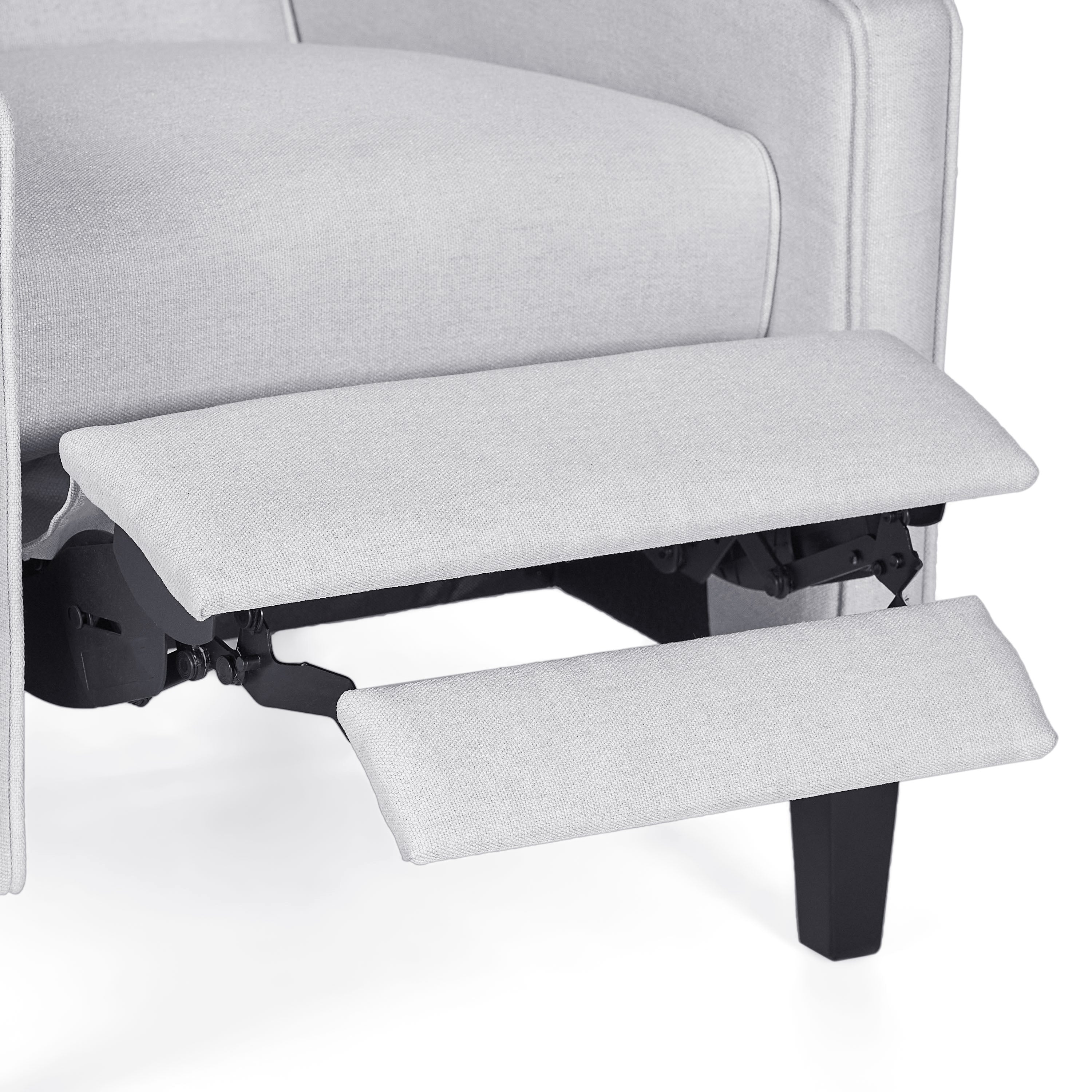Minimalist Light Grey Reclining Fabric Upholstered Chair