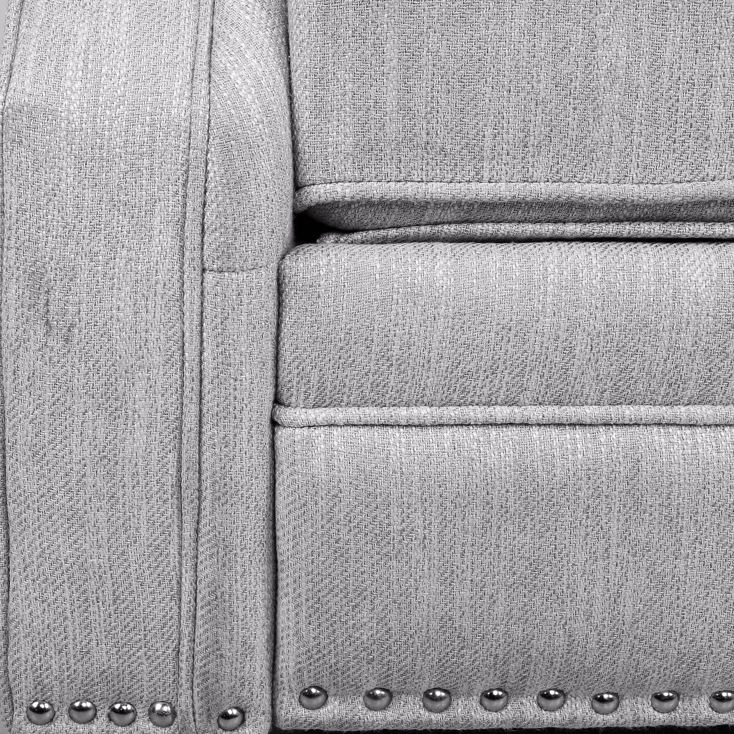 Classic Grey Button-Tufted Heavy-Duty Manual Recliner Sofa Chair
