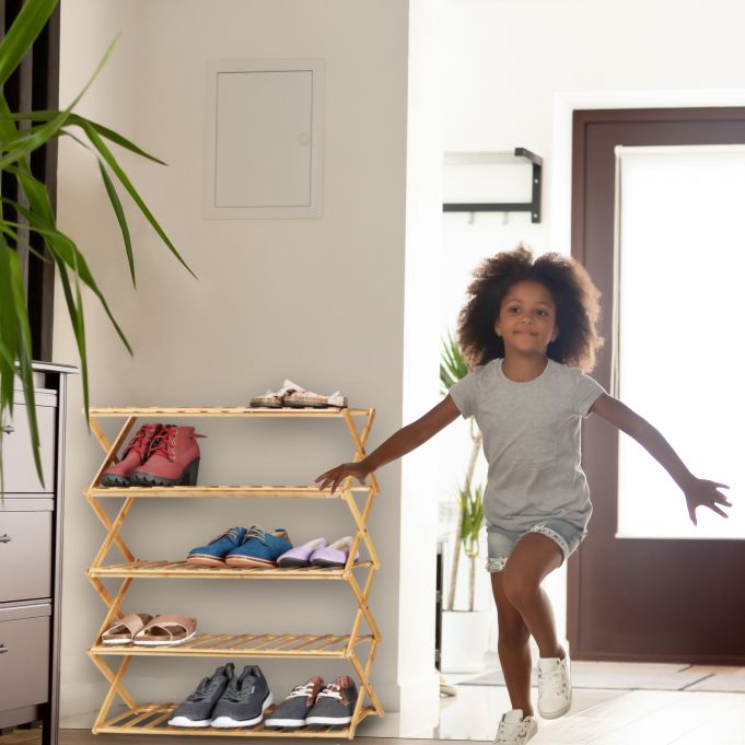 Foldable Morden Bamboo Shoe Rack