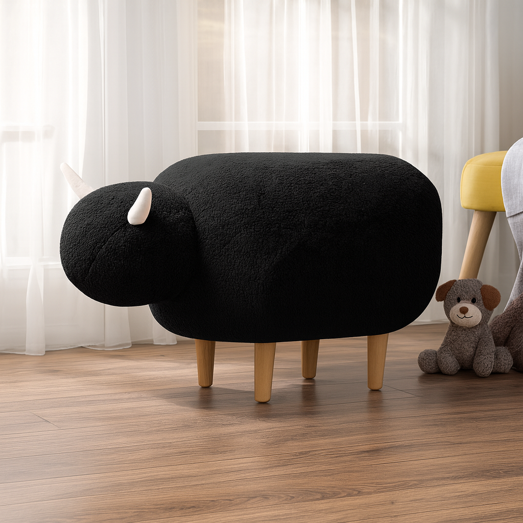 Modern Multifunctional Padded Upholstered Animal Storage Foot Rest Stool with 150kg Capacity