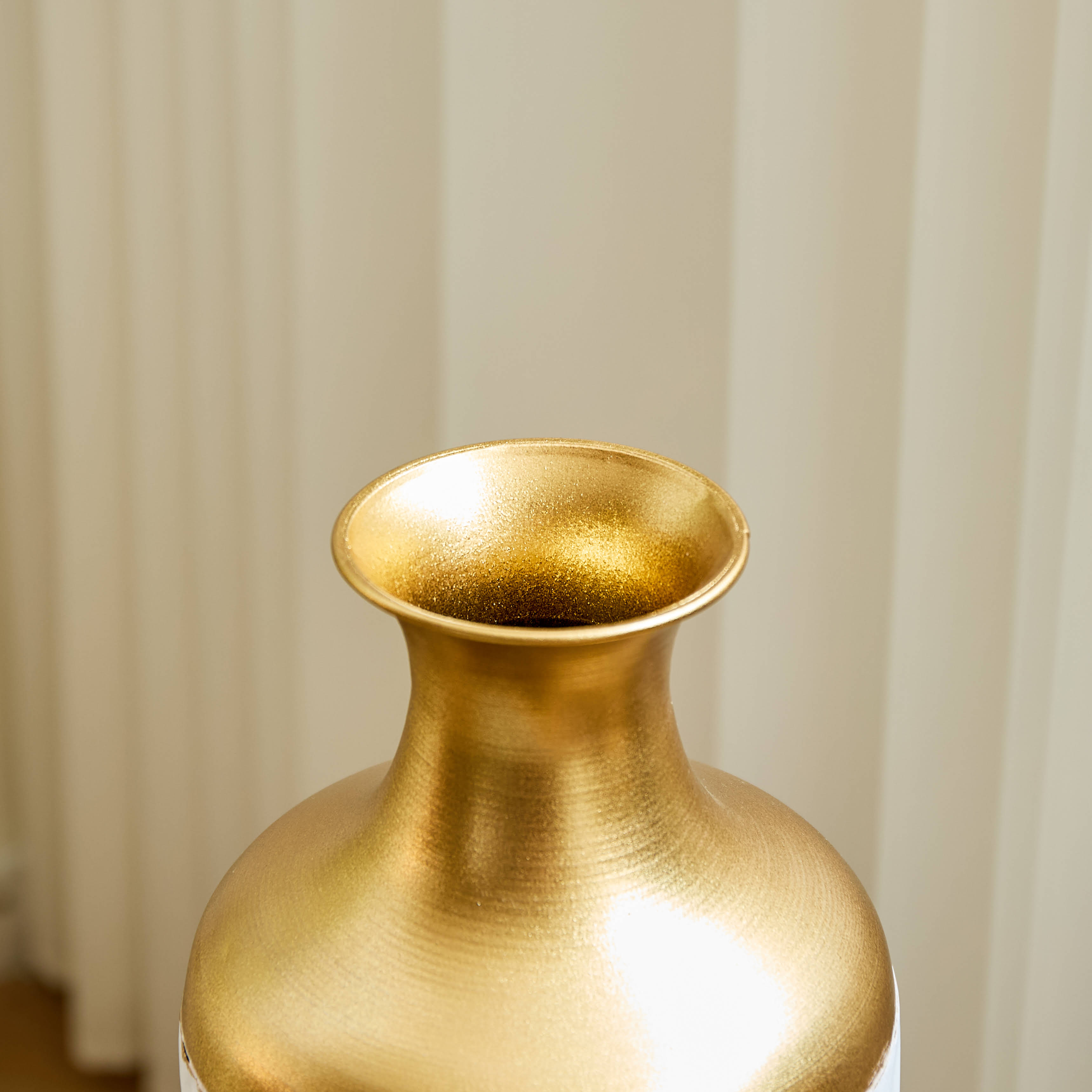 3-piece home decoration large glazed metal vase -- Floor metal vase modern style decoration home