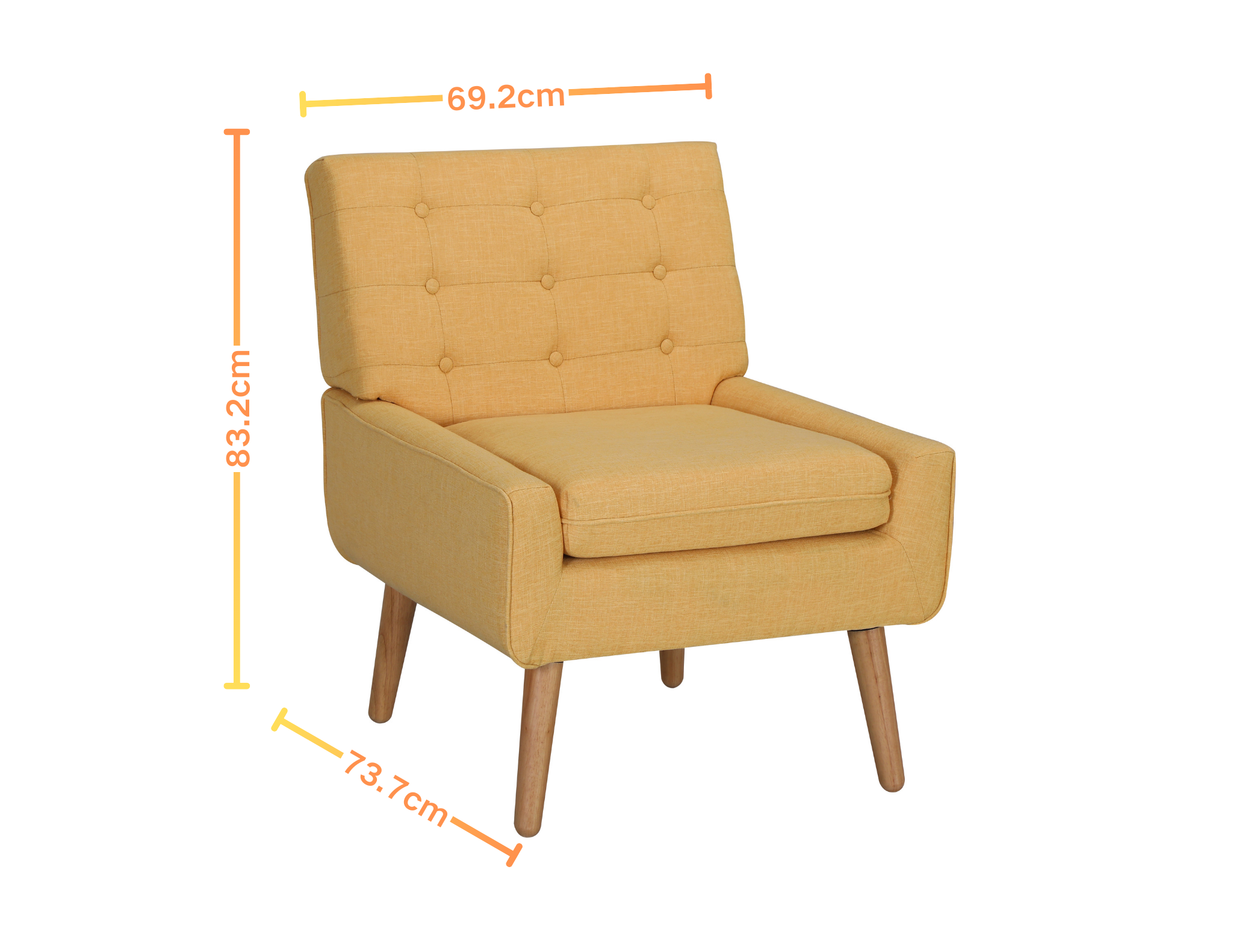 Modern Yellow Comfortable Multi-Functional Fabric Upholstered Accent Chair