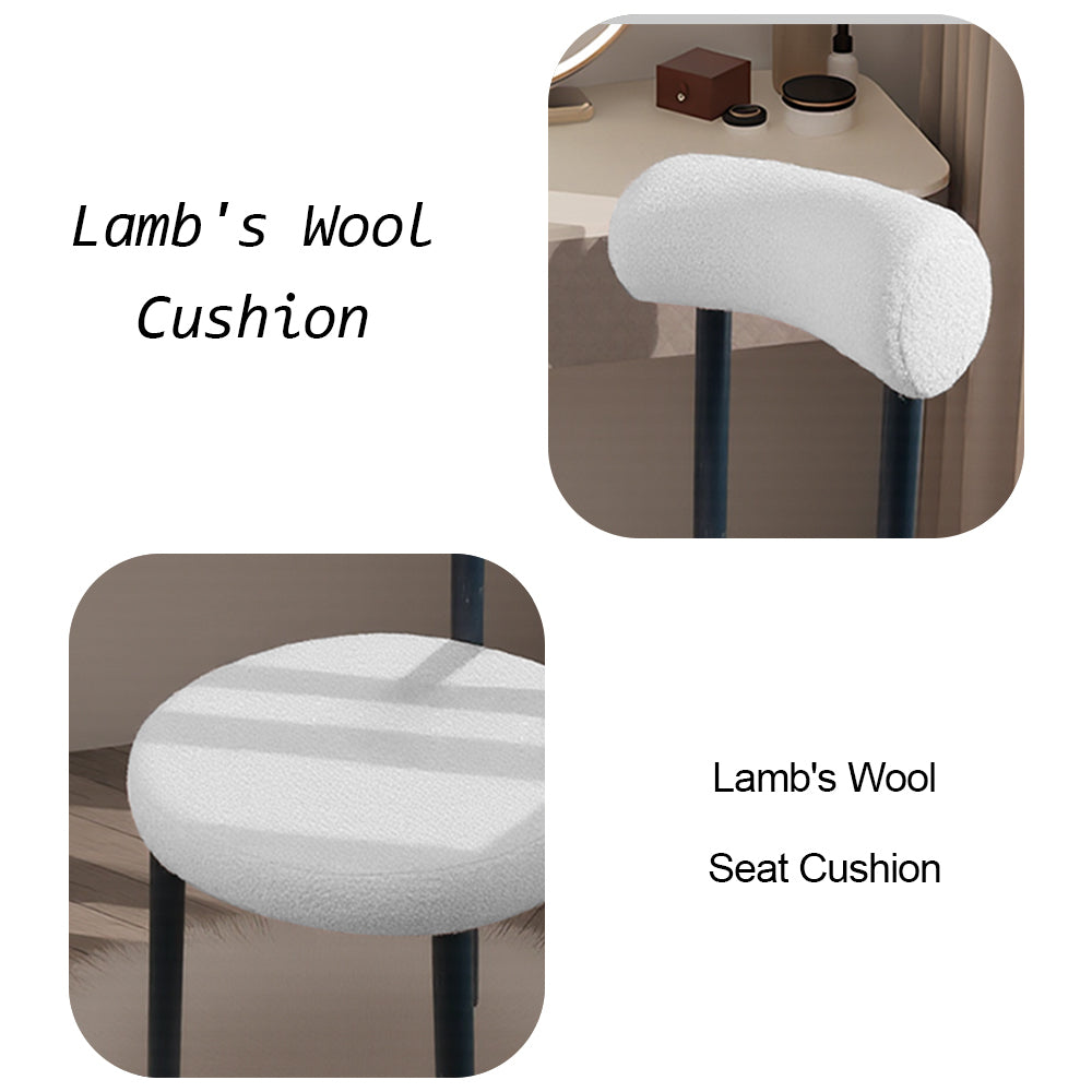 Eeeza Casual Lamb's Wool Dining Chair
