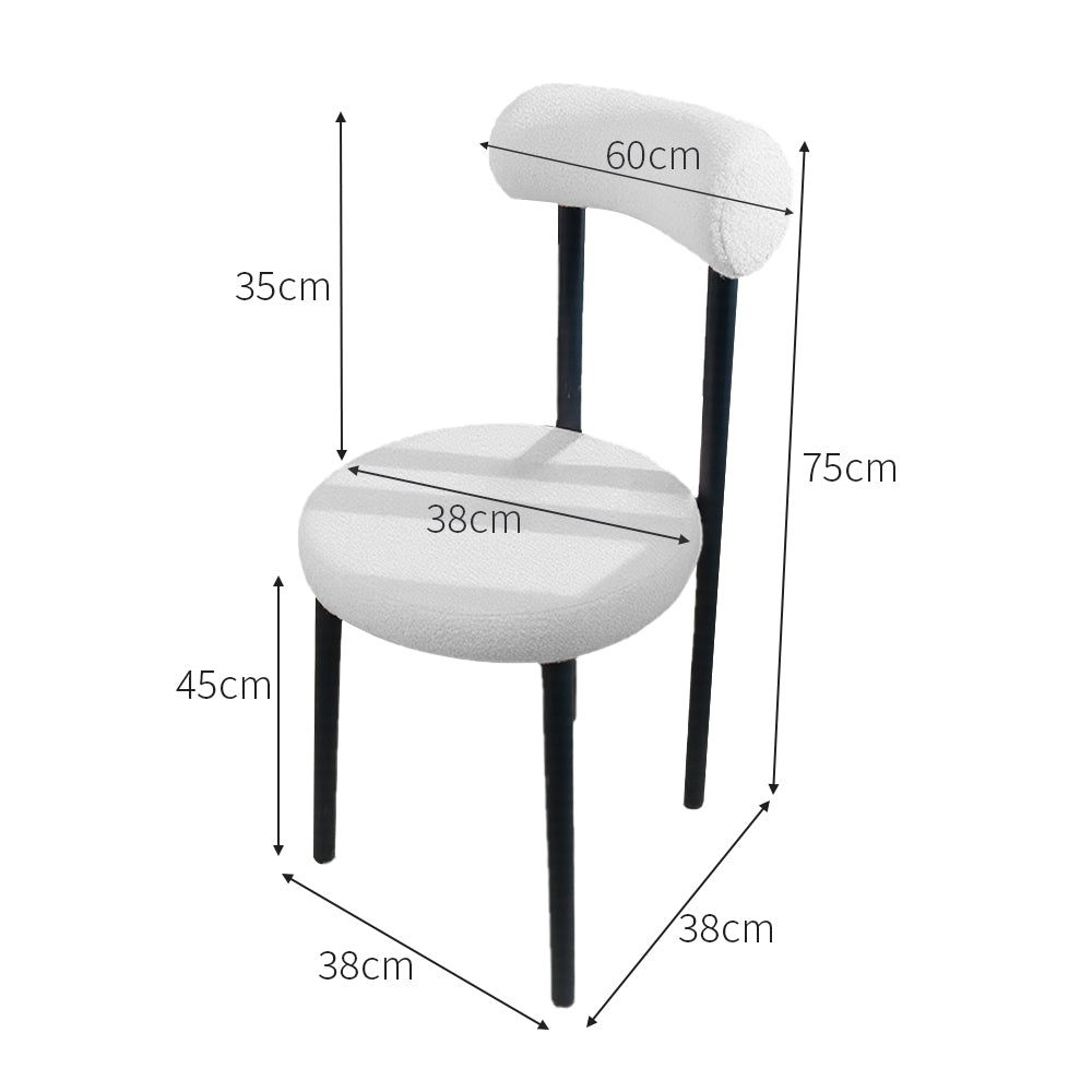Eeeza Casual Lamb's Wool Dining Chair