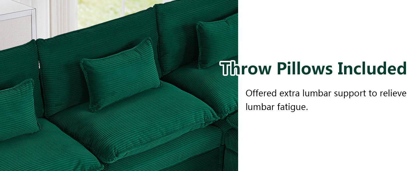 Sunlit Lazy Hours: Corduroy Wrap-Around Three-Seater Sofa
