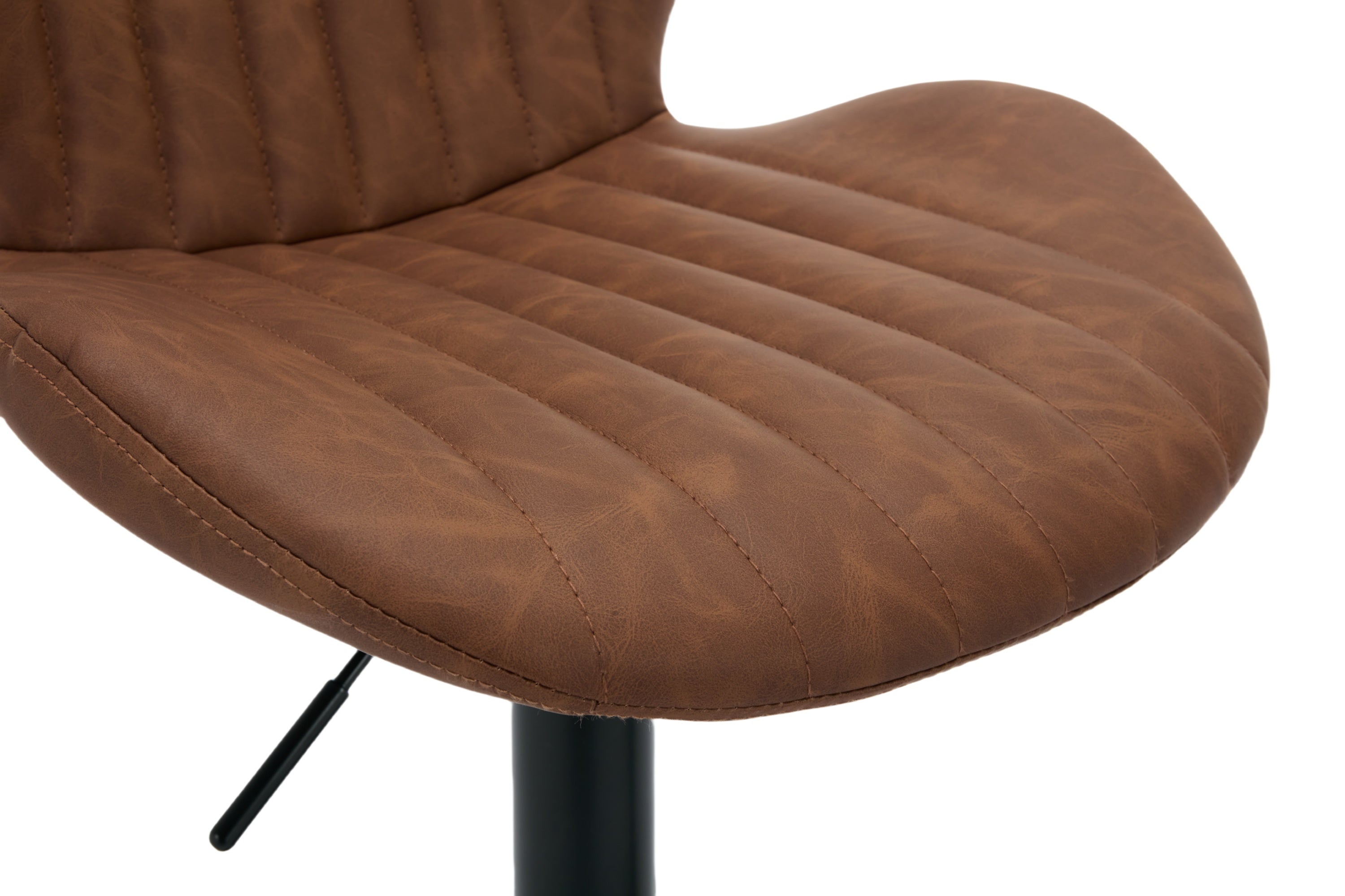 Set of 2 Modern Faux Leather Swivel Bar Stools, Counter Height Bar Chairs with High Backrest.