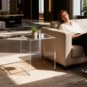 Acrylic Side Table,Bedside Table Nightstand for Bedroom Living Room