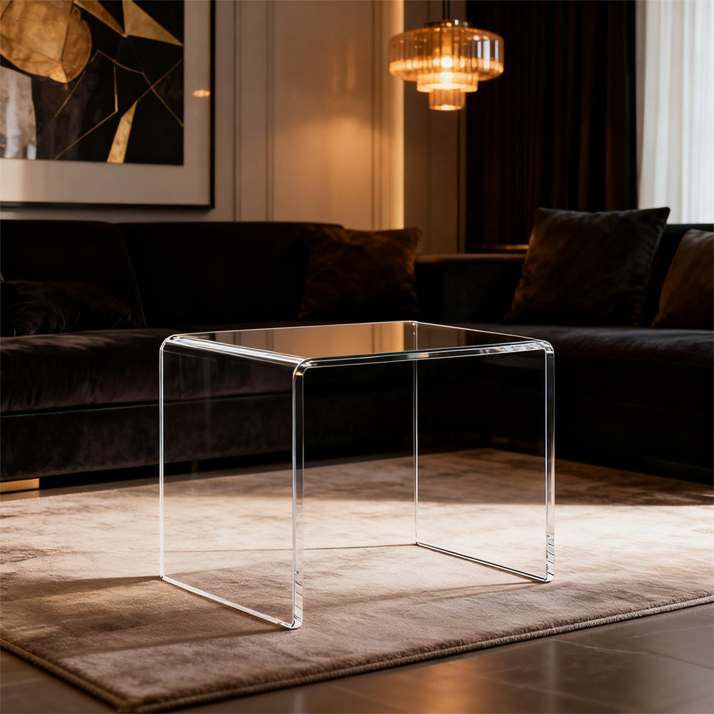 Acrylic Side Table,Bedside Table Nightstand for Bedroom Living Room