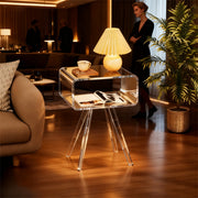 Acrylic Side Table,Bedside Table Nightstand for Bedroom Living Room
