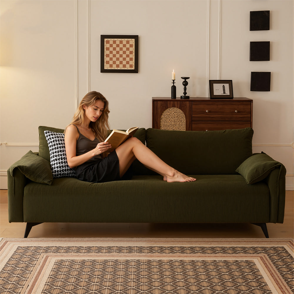 Fabric Sofa for Small Spaces - Ideal for Apartments/Rental Homes, 2-Seater Loveseat for Living Room