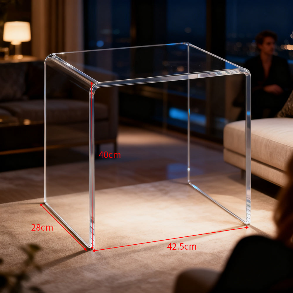 Acrylic Side Table,Bedside Table Nightstand for Bedroom Living Room