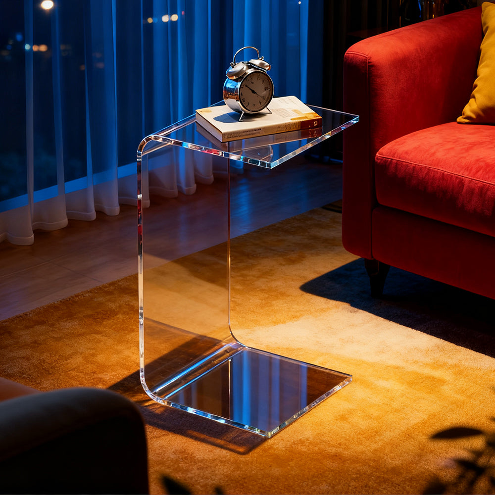 Acrylic Side Table,Bedside Table Nightstand for Bedroom Living Room