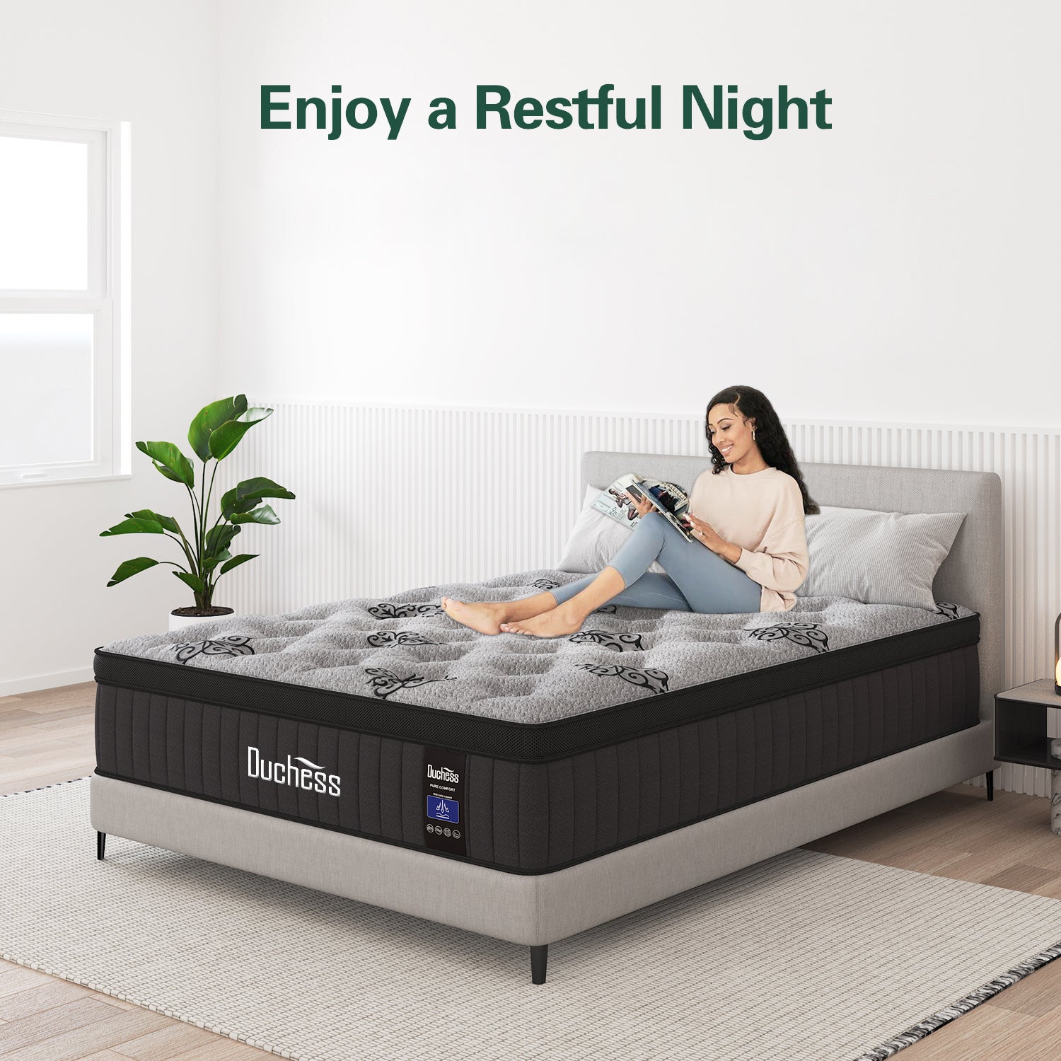 Duchess DOUBLE KING SINGLE Mattress Bed Euro Top Pocket Spring Medium Firm 34cm