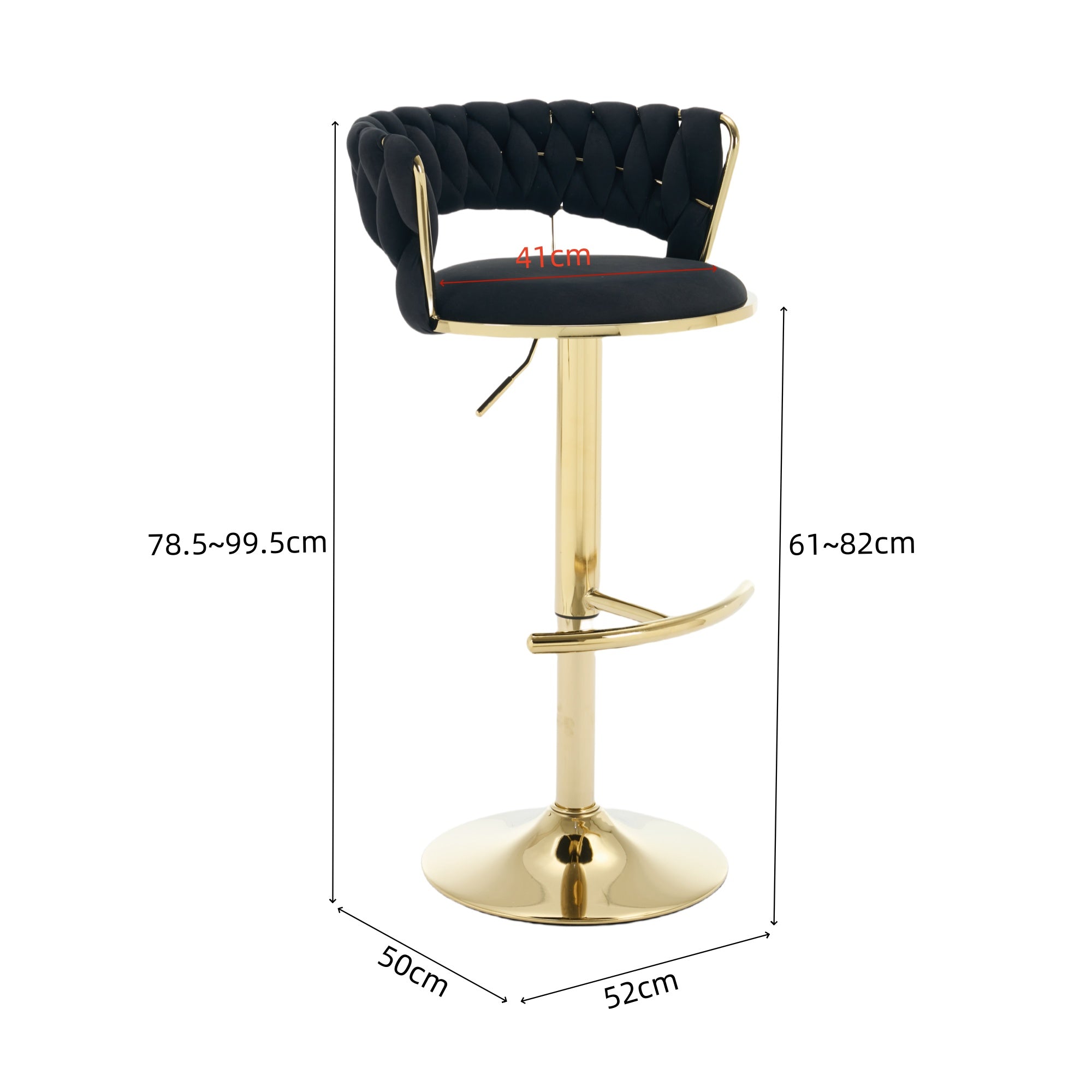 Bar Stools Set of 2, Swivel Bar Chairs with Low Back, Modern Velvet Woven Barstools with Gold Metal Leg, Adjustable Counter Height Bar Stools for Kitchen Island, Dining Room