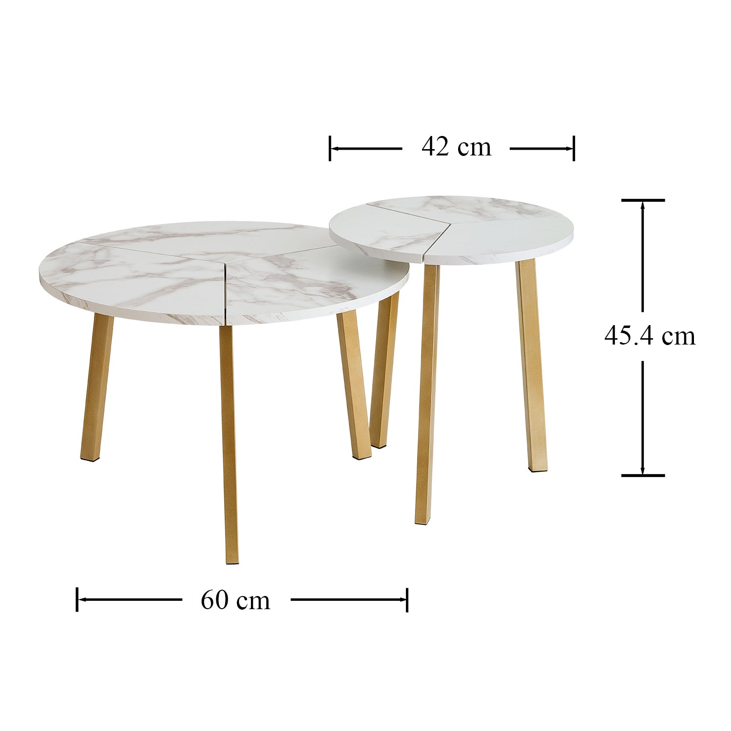 Newmetal Round Side Table Set Modern Living Room