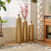 Floor metal vases decorated metal vases set of 3 gorgeous decoration