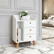 JUKEY Multi-Functional Bedside Table Simple Storage Rack – White 43*30*62cm