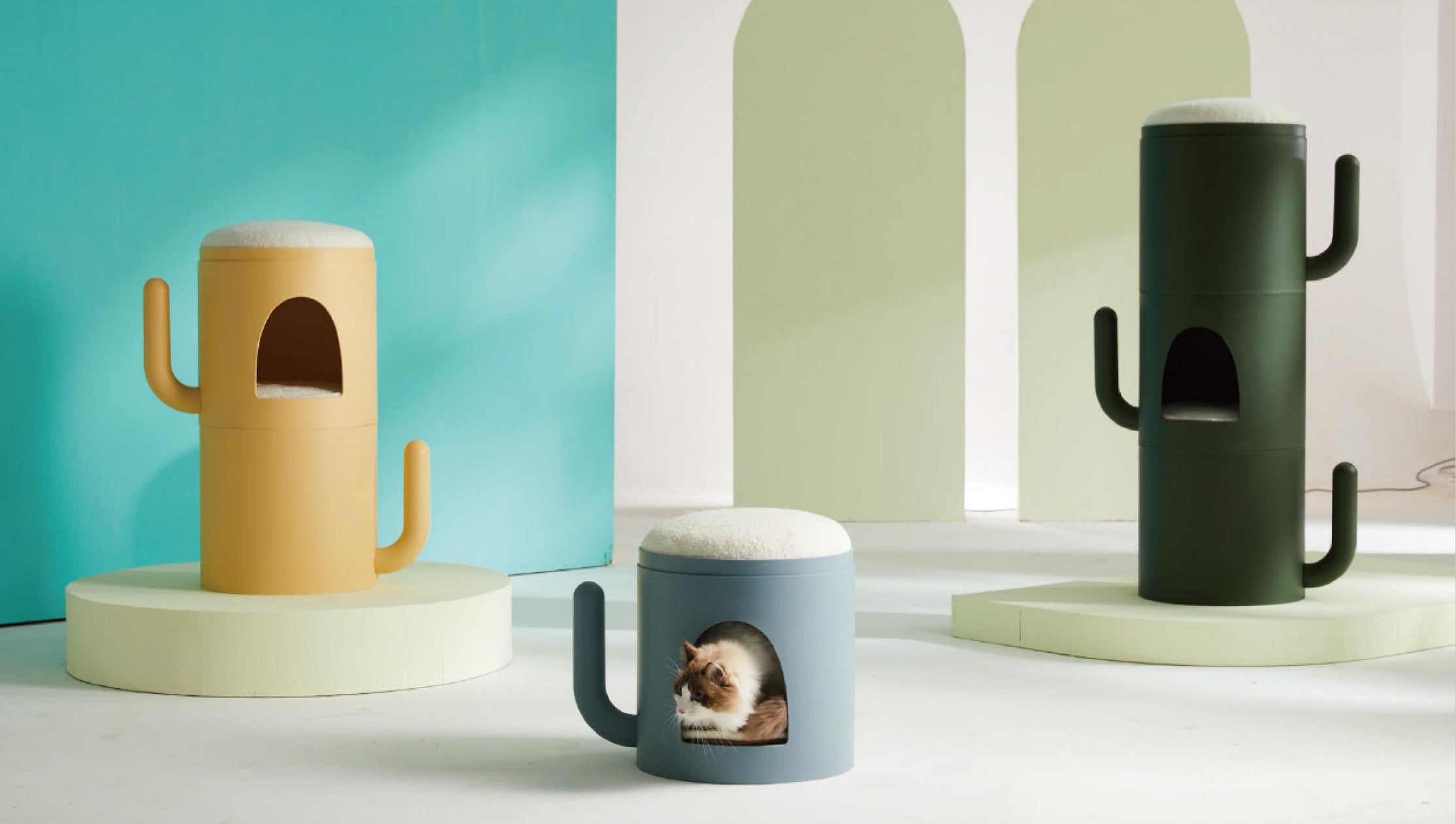 Cactus Shaped Multifunctional Coffee Table Side Table Bedside Table Pet Cabin Storage Cabinet