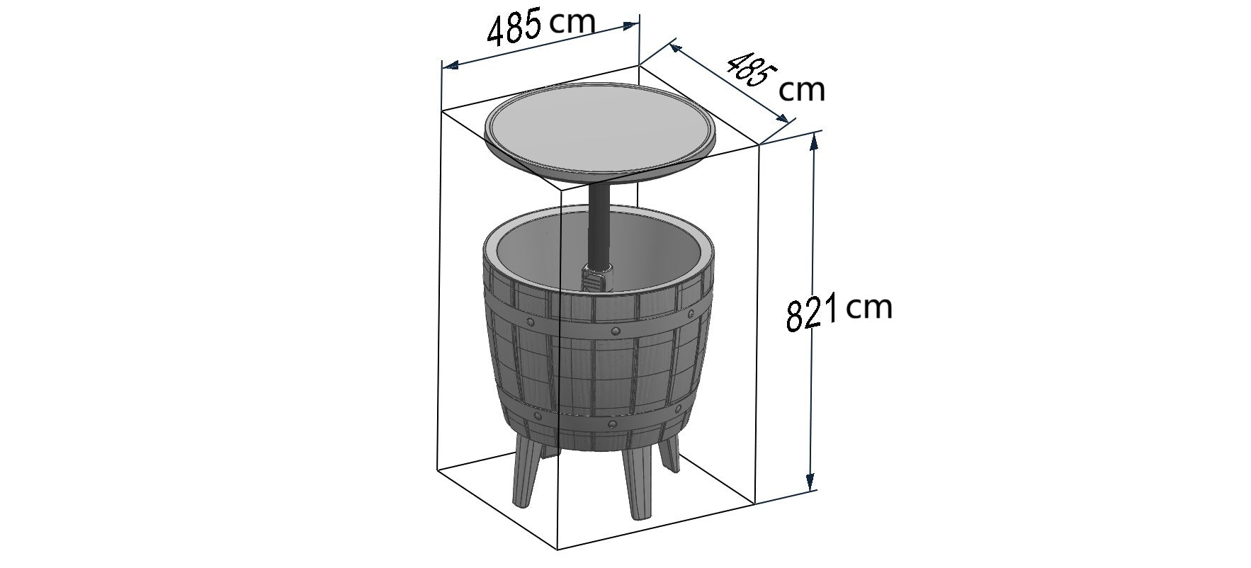 Outdoor 3-in-1 - Combines Cooler Cocktail Table And Coffee Table(37L)
