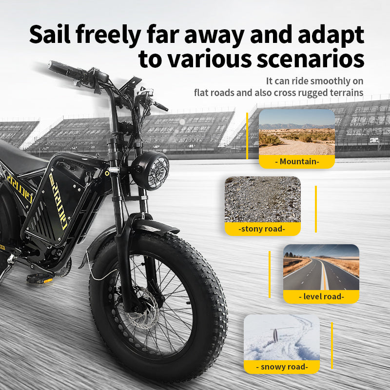 Game-Changing off road EBike with Unbeatable Mileage,7-speed flywheel