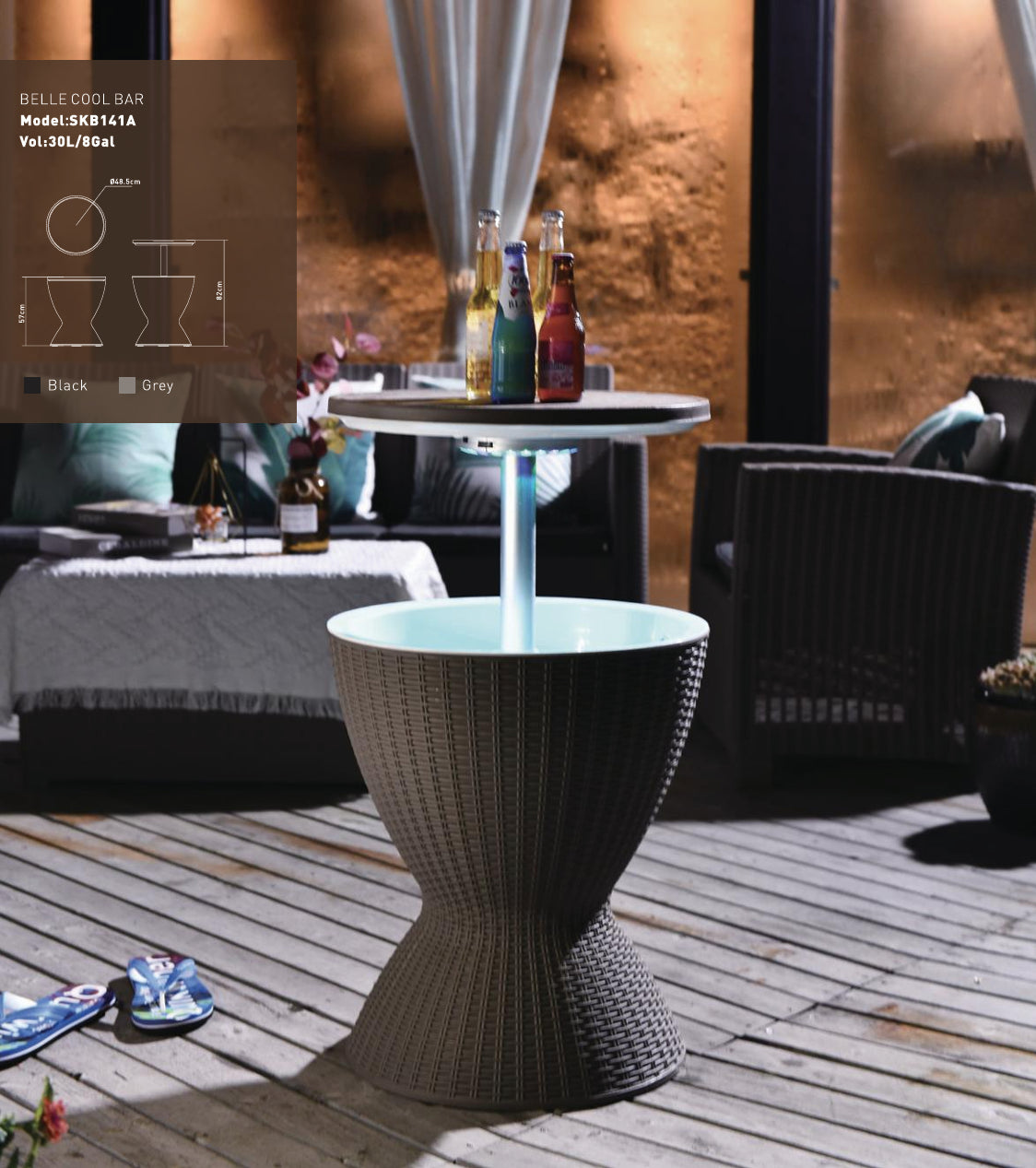 3-in-1 - Combines Cooler Cocktail Table And Coffee Table(30L)