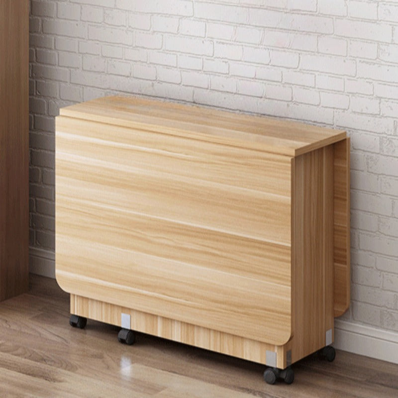 Foldable Dining Table with Storage Shelves and Wheels – Space-Saving Multifunctional Table.SD-07