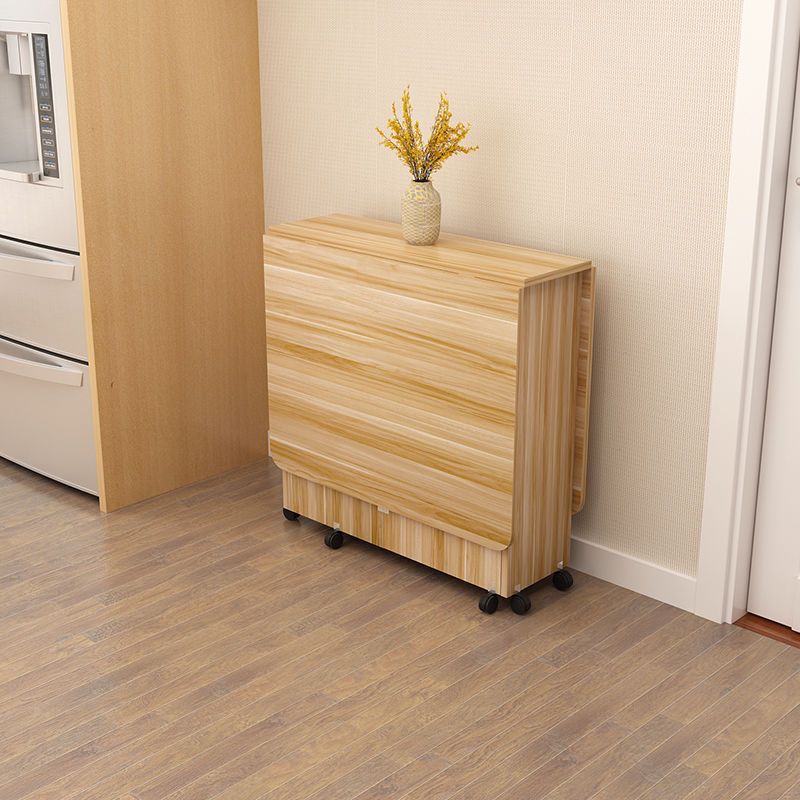 Foldable Dining Table with Storage Shelves and Wheels – Space-Saving Multifunctional Table.SD-07
