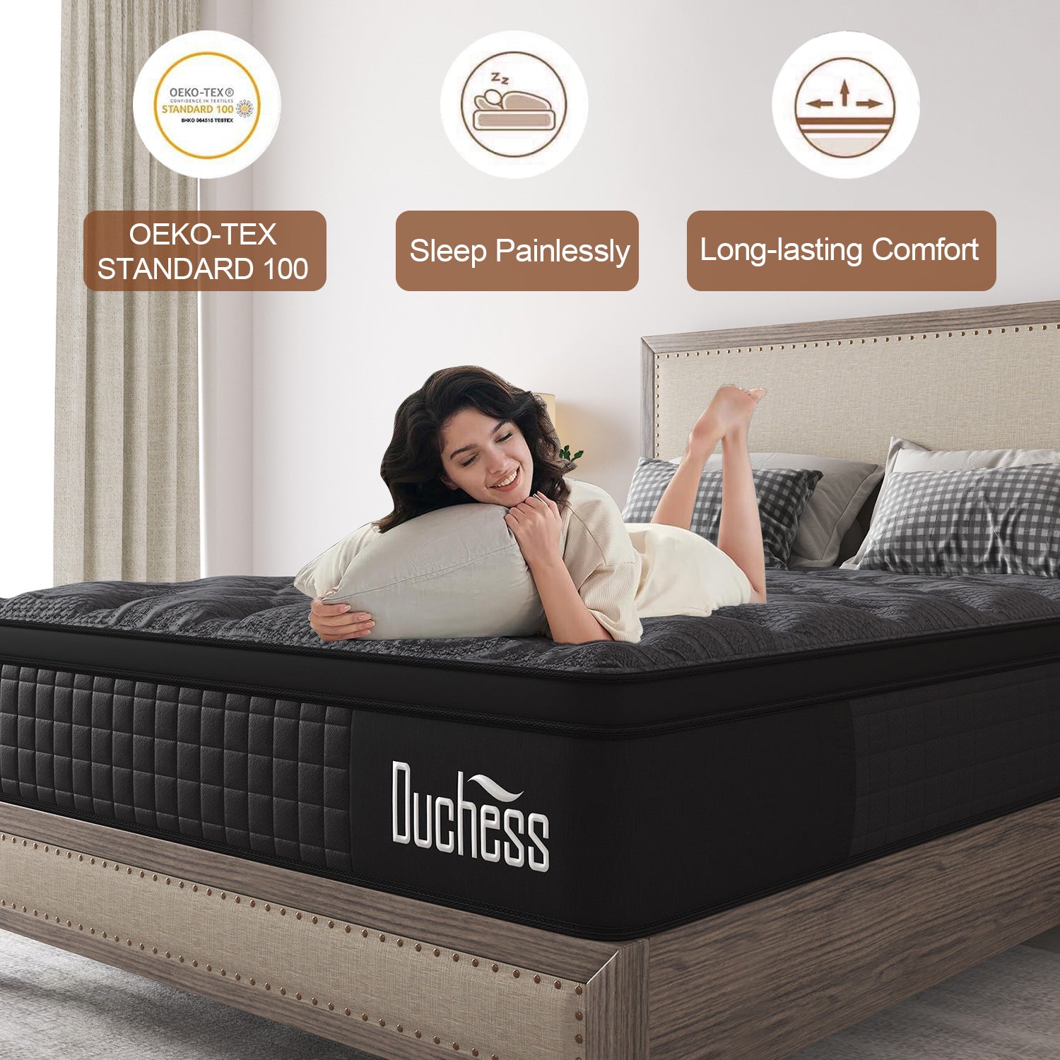 Duchess Pocket Spring Mattress Cool Gel Memory Foam Bed Double King Single