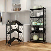 4-Tier Metal Storage Shelf with Wheels – Heavy-Duty Kitchen and Home Organiser Rack.A-HW307