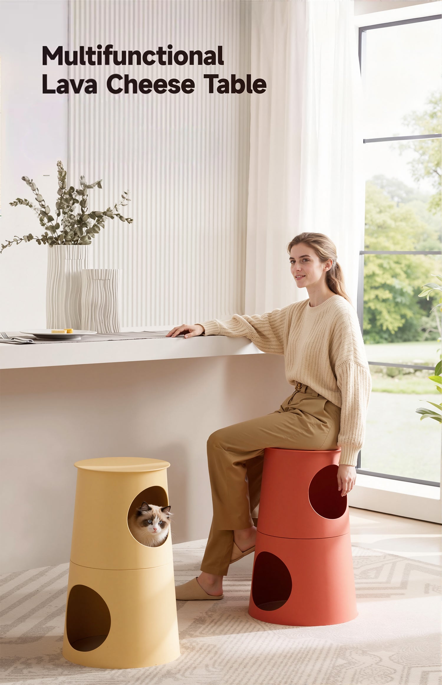 Multifunctional Bar Chair Pet Cabin Side Table Cat Tree Pet-Friendly furniture for Humans and Pets  Outdoor Use