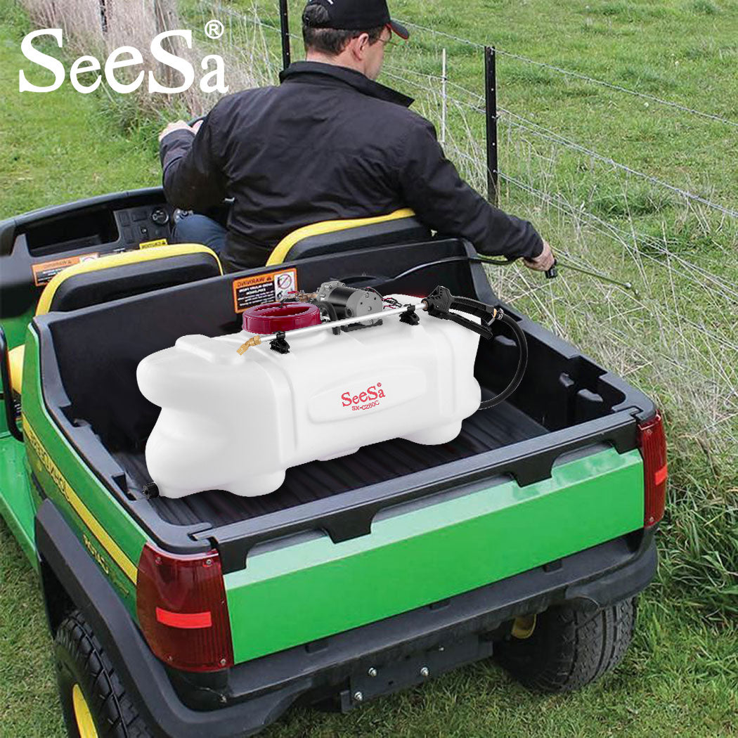 SEESA 100L ATV Spot Sprayer Weed Spray Garden Boom 12V Pump Tank Farm Chemical
