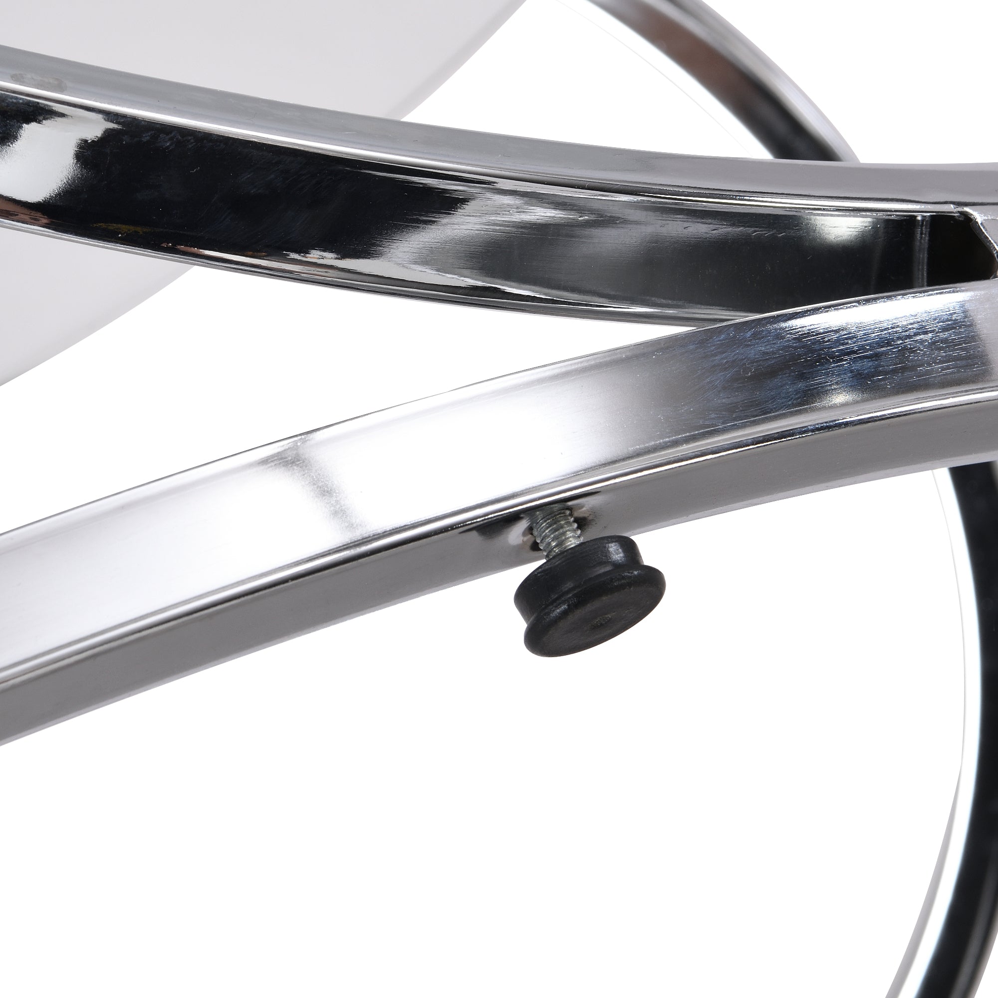 Tempered Glass Coffee Table, Round Coffee Table with Ring Metal Frame, Modern Circle Coffee for Living Room