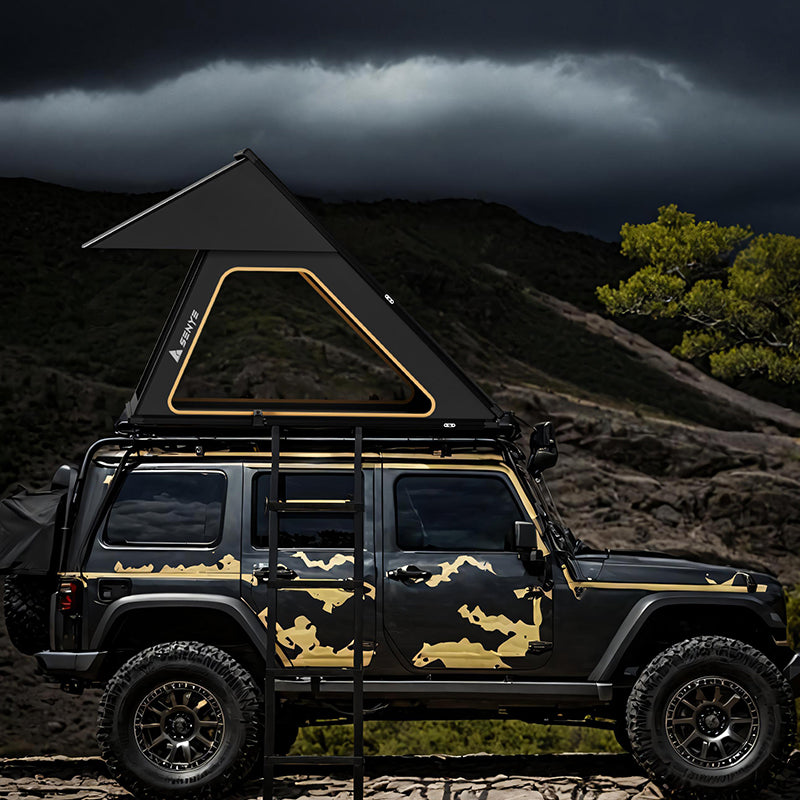 Ultra thin 8CM roof tent hardcore off-road SUV rain shelter camping sleeping lightweight car tent