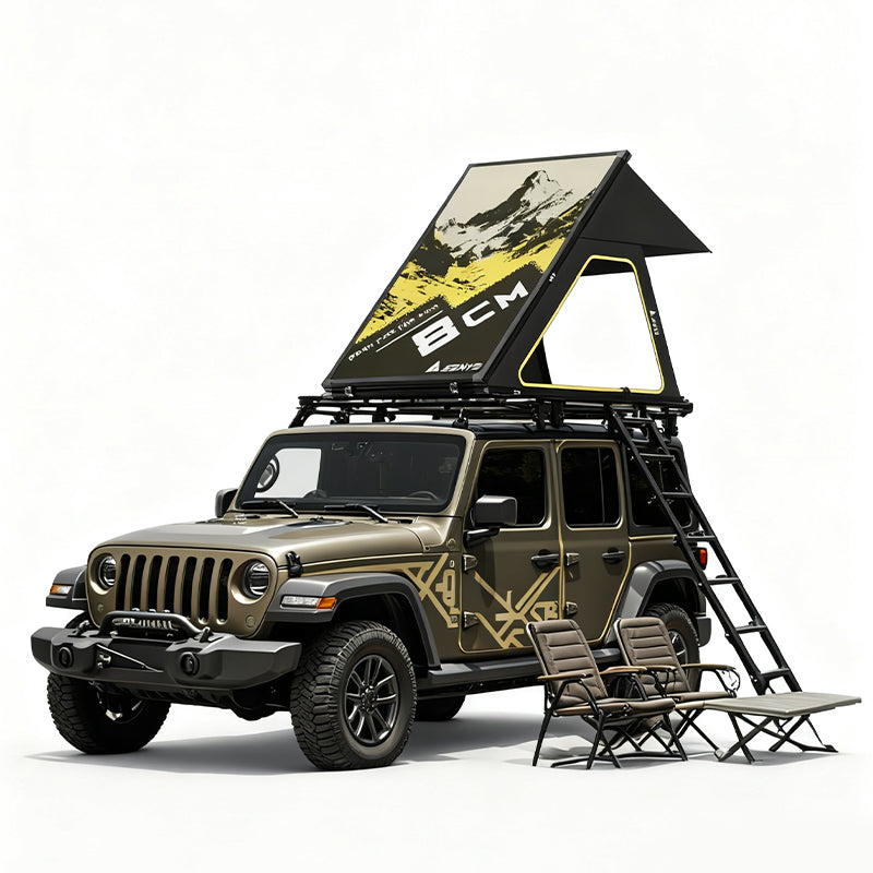 Ultra thin 8CM roof tent hardcore off-road SUV rain shelter camping sleeping lightweight car tent