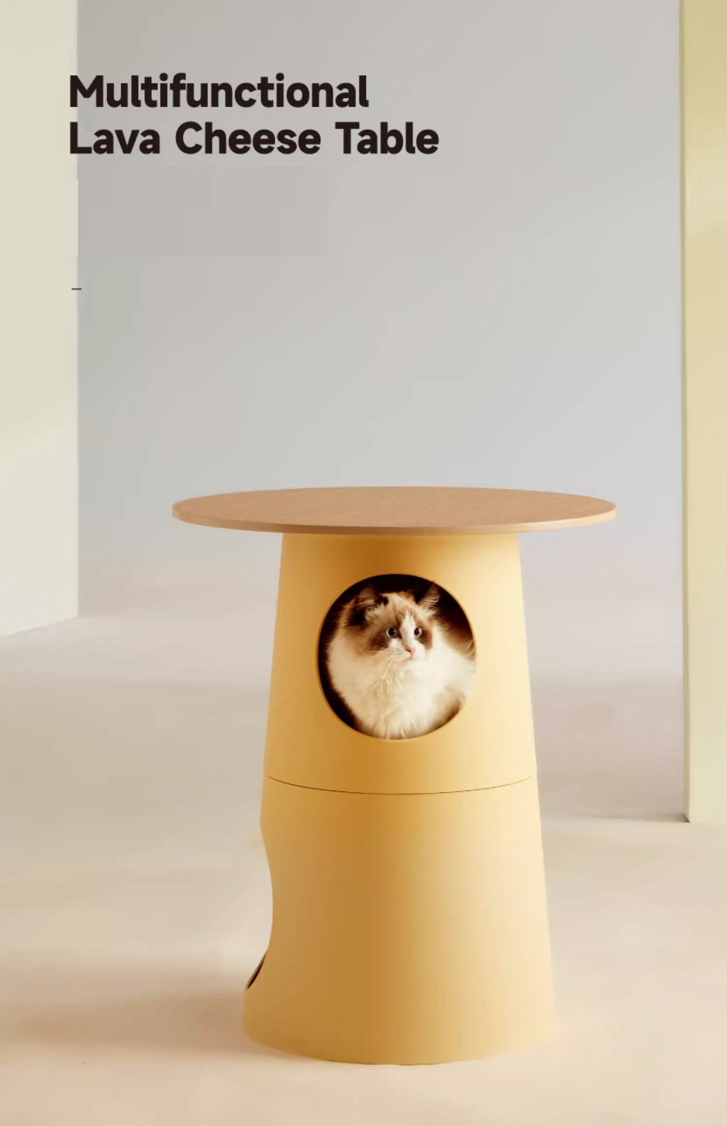 Multifunctional  Lava Cheese Table Side Table Coffee Table Pet Cabin Cat Tree Pet-Friendly Furniture Human-Pet Interactive Furniture