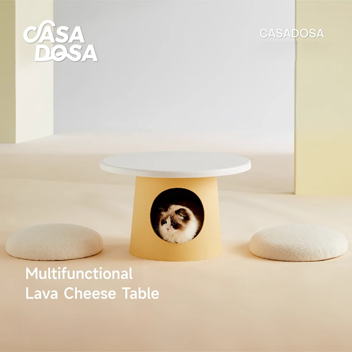 Multifunctional  Lava Cheese Table Side Table Coffee Table Pet Cabin Cat Tree Pet-Friendly Furniture Human-Pet Interactive Furniture
