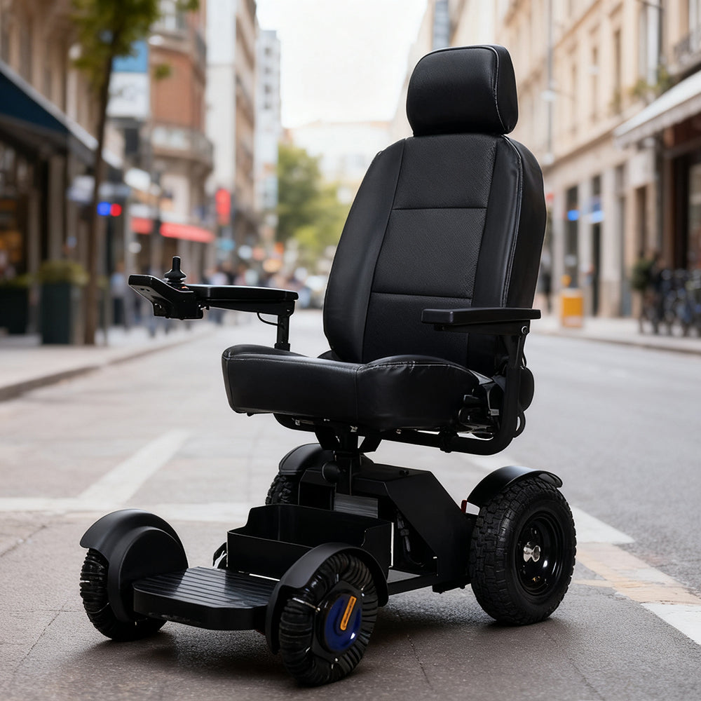 High-end ergonomically designed leather wheelchair