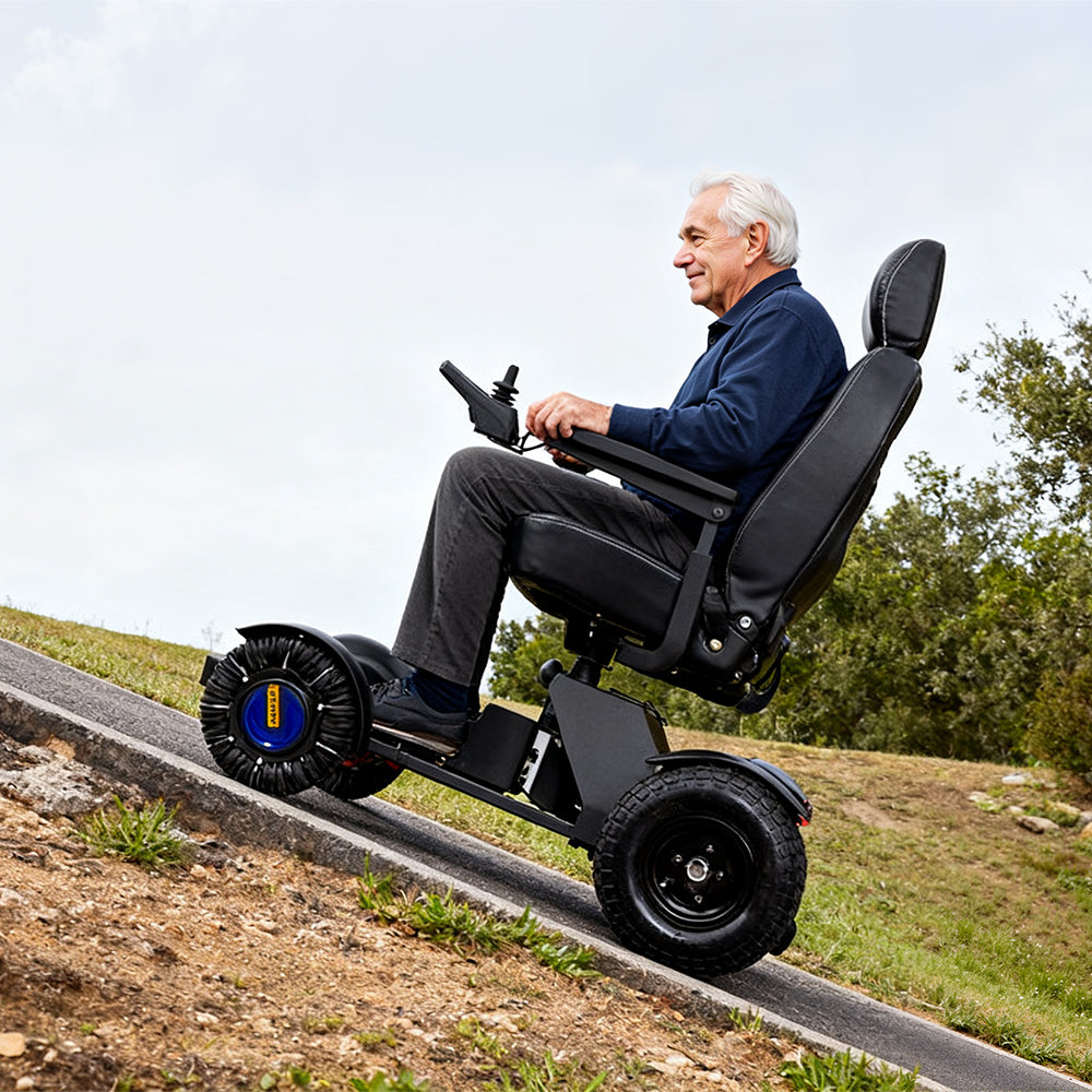 High-end ergonomically designed leather wheelchair