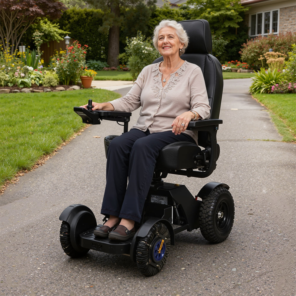 High-end ergonomically designed leather wheelchair