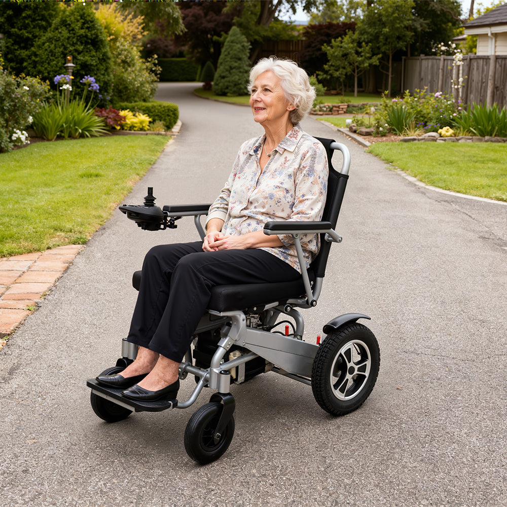 Electric wheelchair with aluminum alloy frame