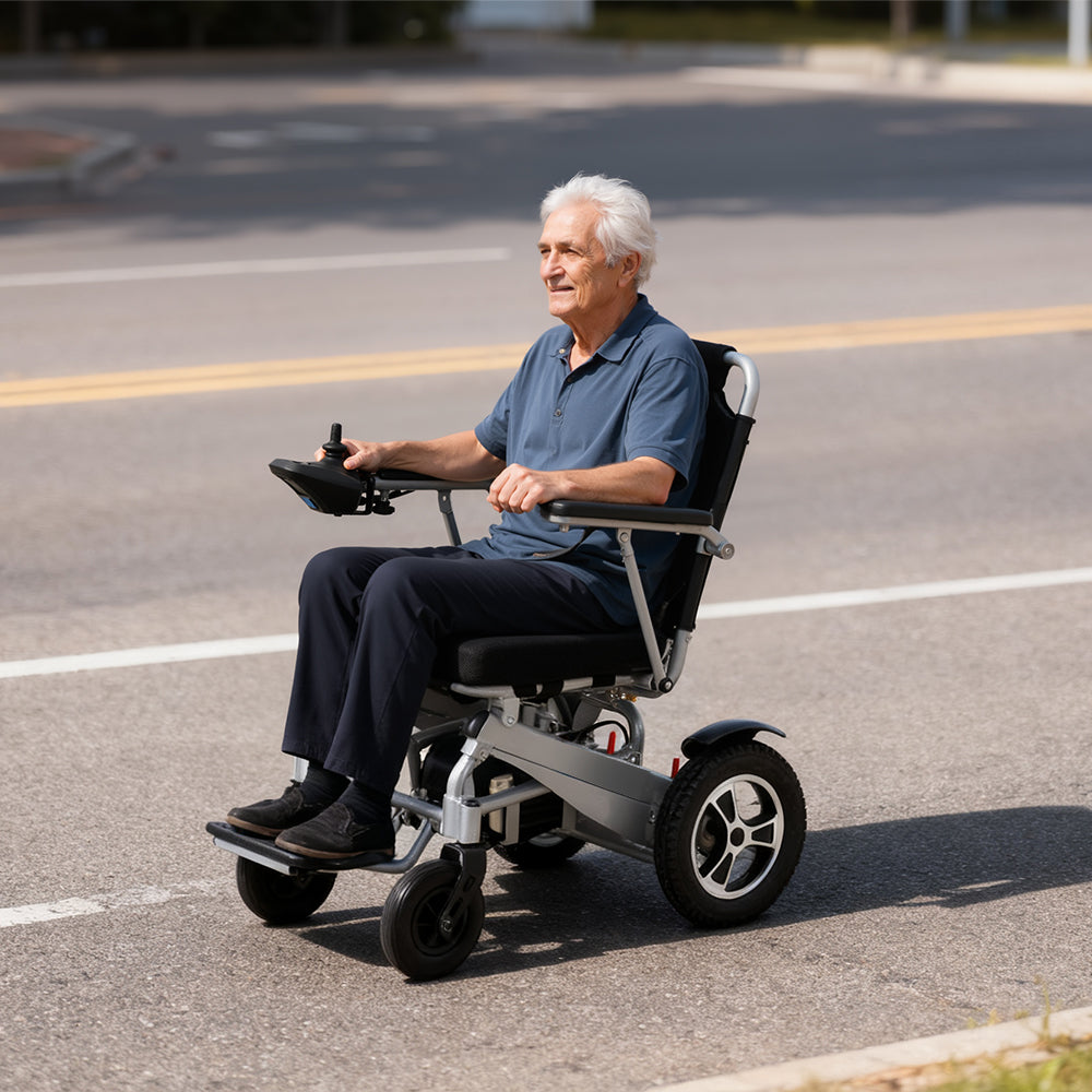 Electric wheelchair with aluminum alloy frame