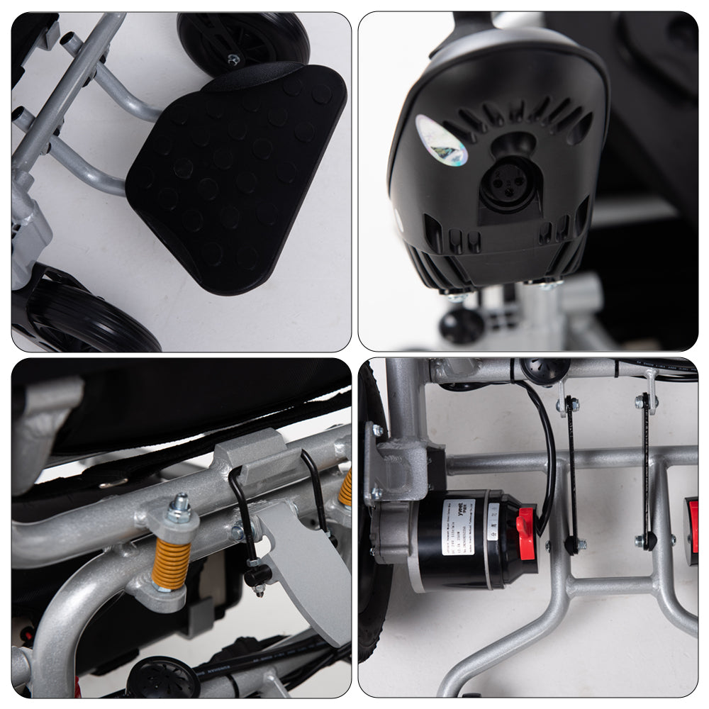 Electric wheelchair with aluminum alloy frame