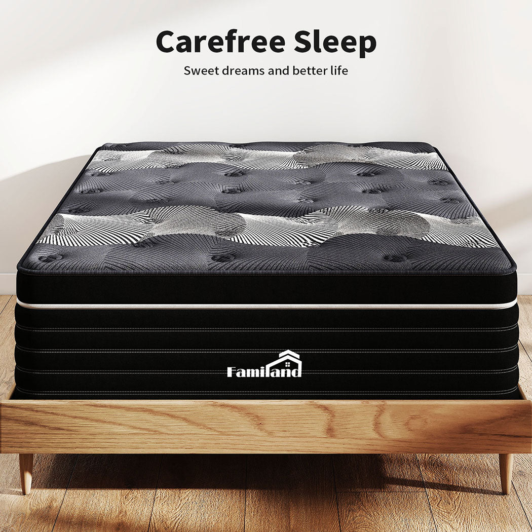 Familand Queen Double King Single Mattress Pocket Spring Bamboo Charcoal Memory Foam