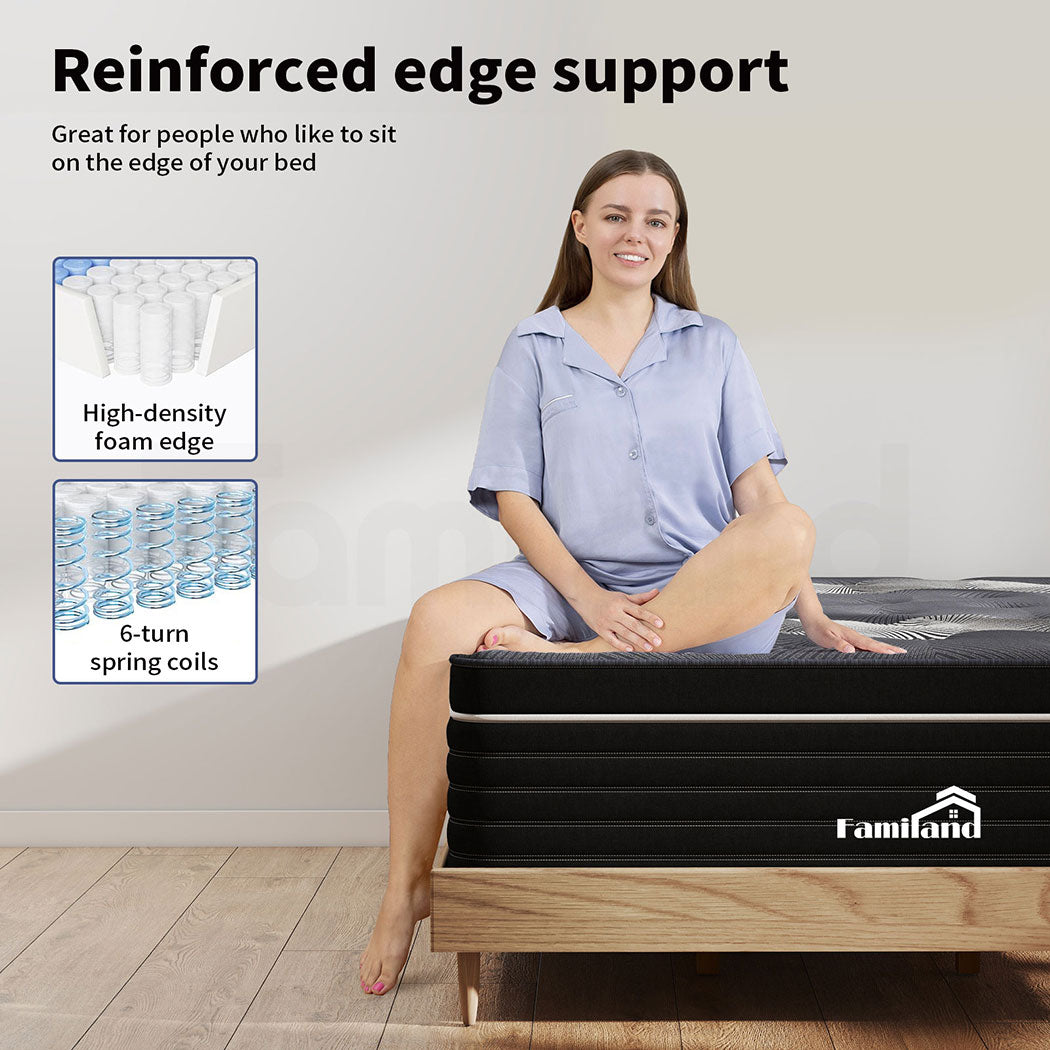 Familand Queen Double King Single Mattress Pocket Spring Bamboo Charcoal Memory Foam