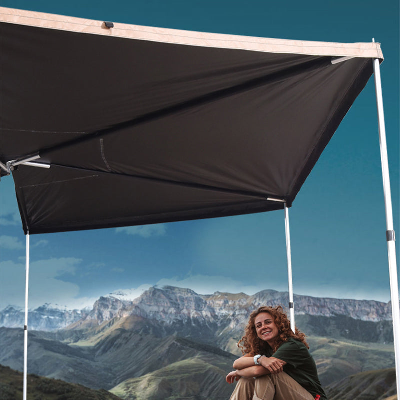 Outdoor camping wind 270 ° fan-shaped car side tent waterproof Oxford cloth material sunshade and rain proof car camping tent