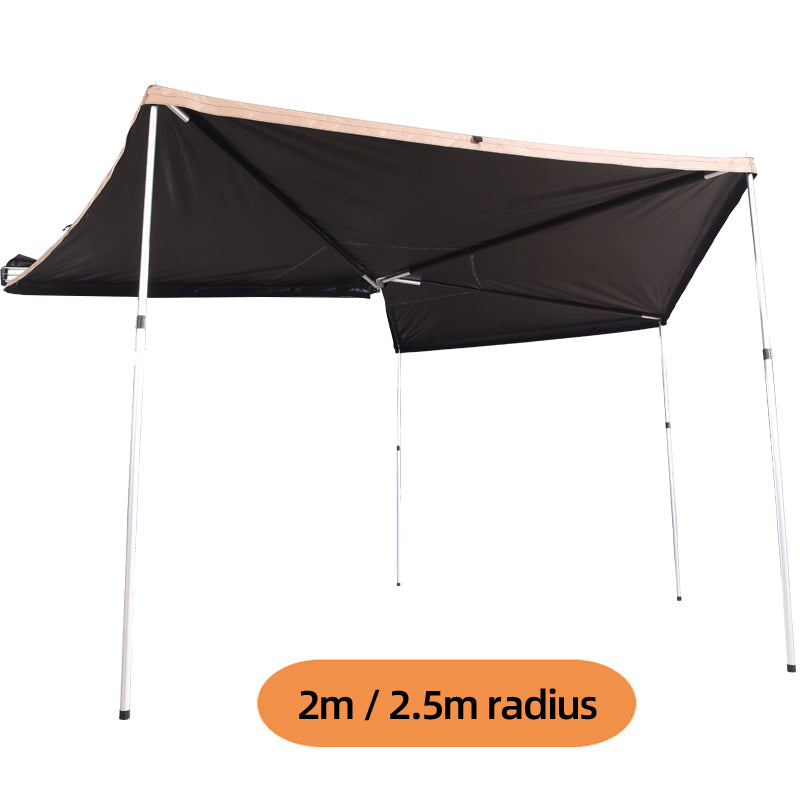 Outdoor camping wind 270 ° fan-shaped car side tent waterproof Oxford cloth material sunshade and rain proof car camping tent